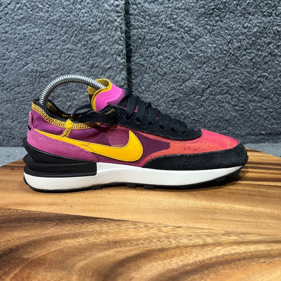 Nike Waffle One SE Casual Lifestyle Sneakers Sport Shoes Pink Yellow Women 7.5 - Picture 9 of 12